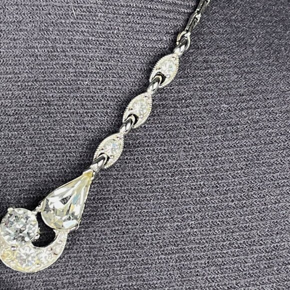 Vintage Bogoff Clear Rhinestone Crystal Choker Necklace - Picture 3 of 10